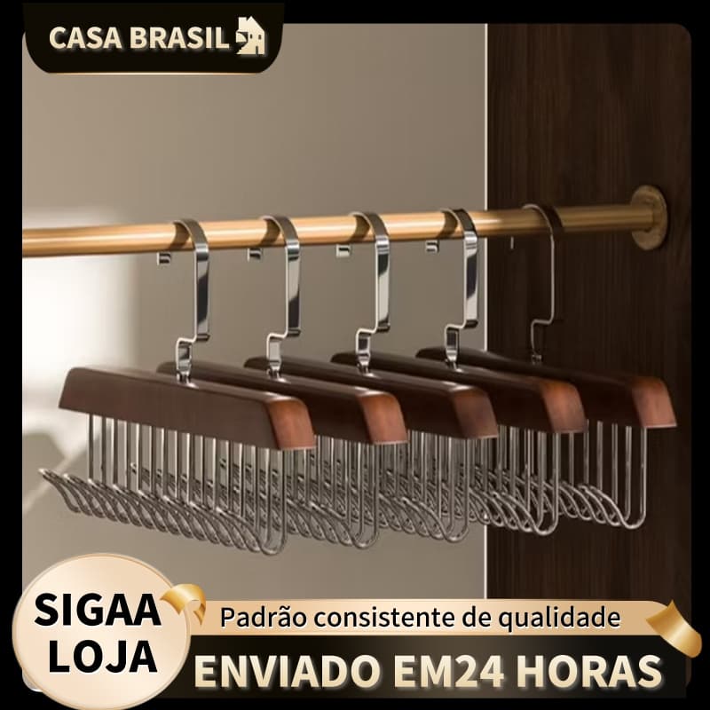 Cabides de Madeira Para Cintos Gravatas Cachecóis Sutiãs Colares Organizador Com 8 Ganchos