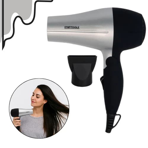 Secador de Cabelo Profissional Secagem Rapida Potente Suave 1800W 127V - Preta