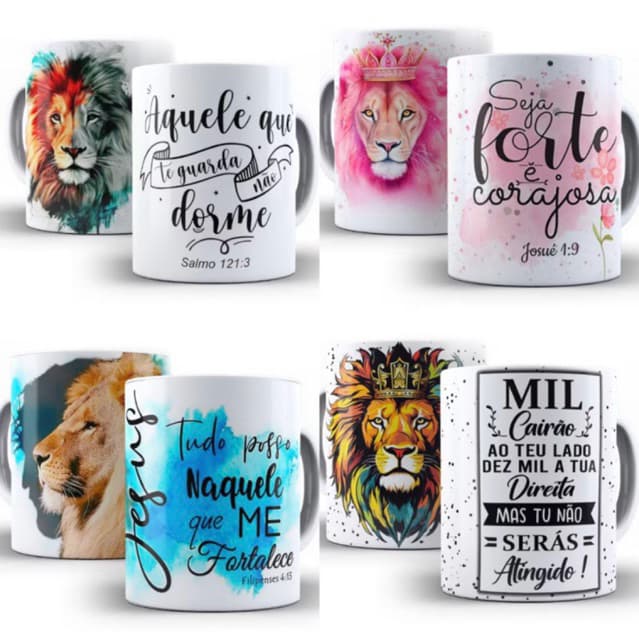 Caneca Gospel Leão de Judá Jesus Evangelico 325 ml