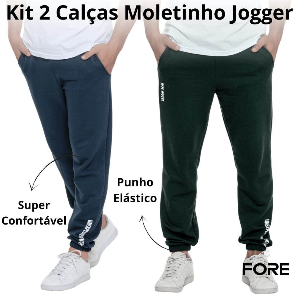 Kit 2 Calças Moletinho Jogger com Punho Outono 010976-K2