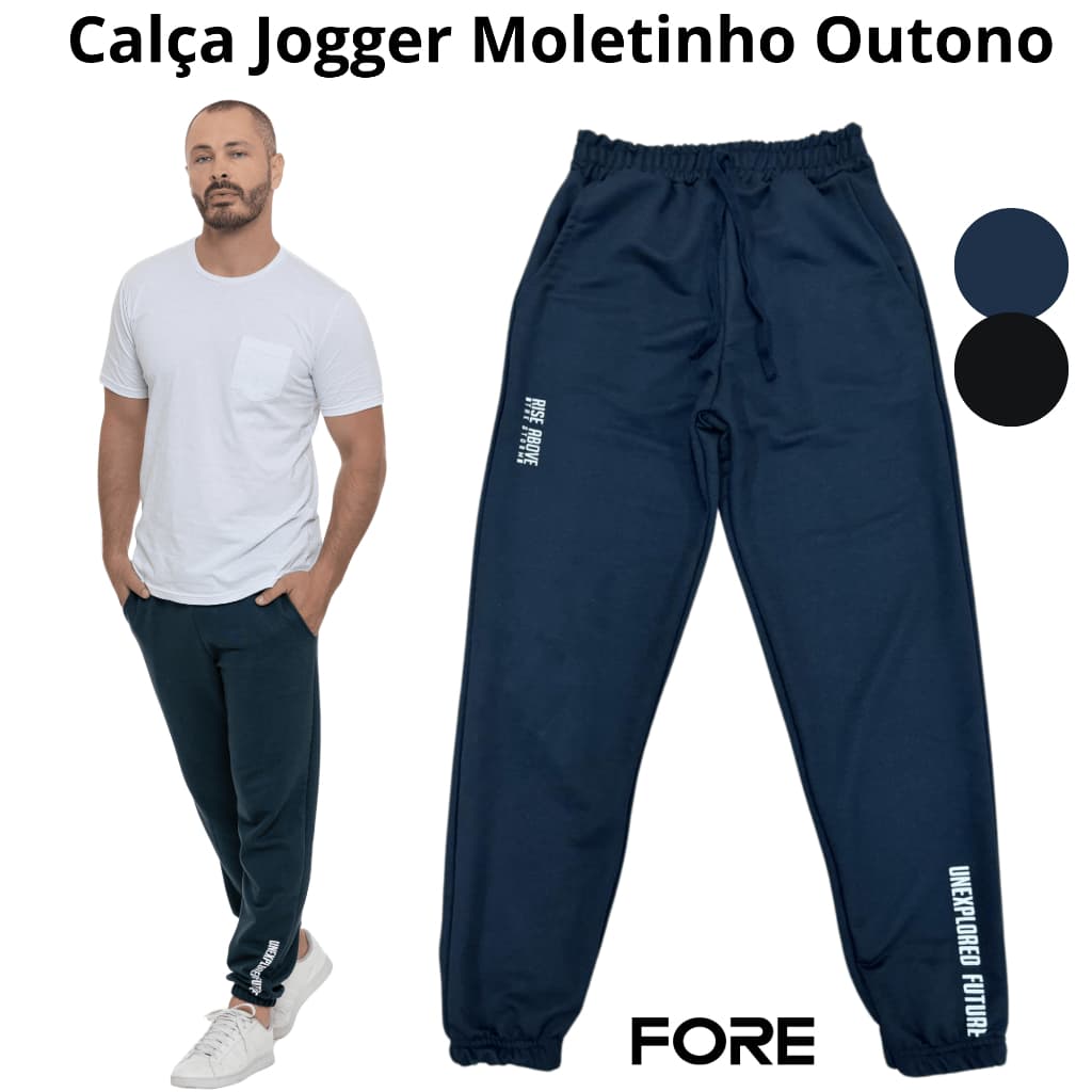 Calça Moletinho Jogger com Punho Moda 010976-C1