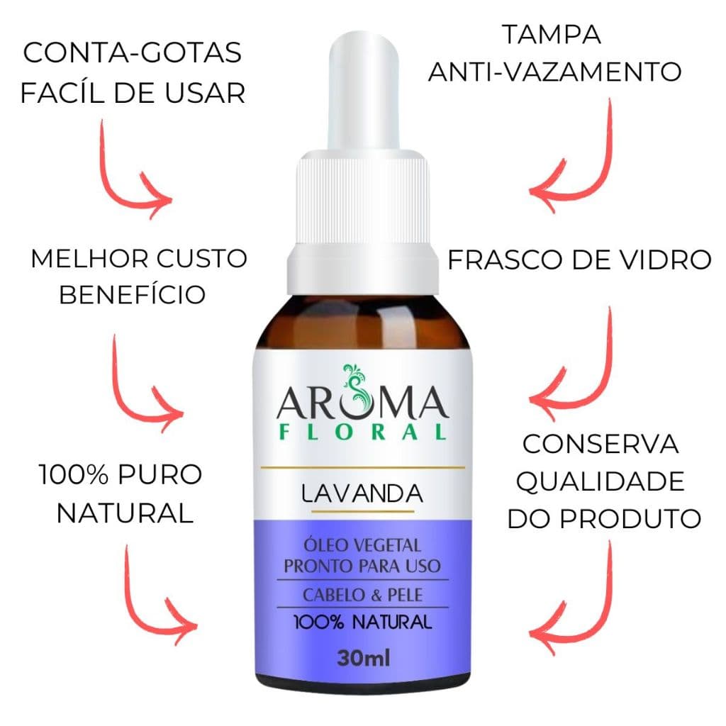 Óleo Vegetal de Lavanda Essencial Para Tratamento 100% Puro e Natural