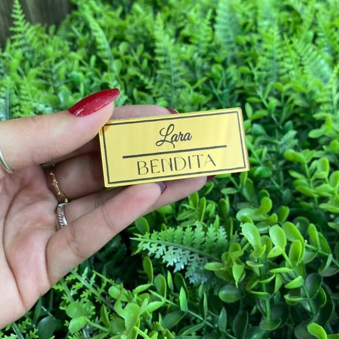 Broche Crachá Personalizado Acrílico Espelhado Magnético Bottons Com Logo