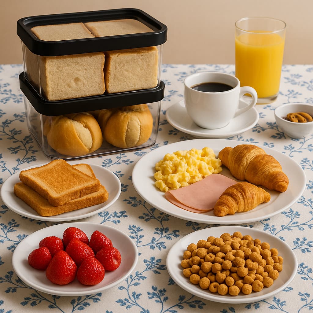 KIT COM 2 POTES HERMÉTICOS PARA ARMAZENAR ALIMENTOS - PORTA PÃES, PÃO DE FORMA E BISNAGAS