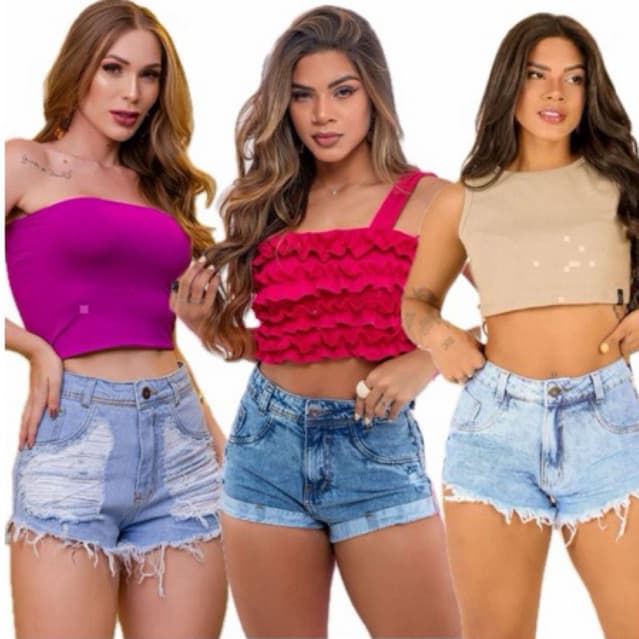 Kit 10 Shorts Jeans Hot Pants Feminino Atacado