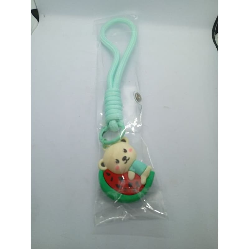 Cordão para segurar celular na mão com personagem em borracha
