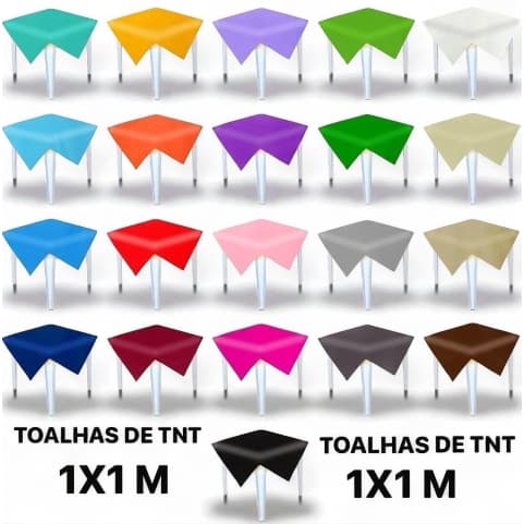 Kit 5 Toalhas de TNT 1x1 M Para Mesa Decoração Buffet Festa Casamento Descartável