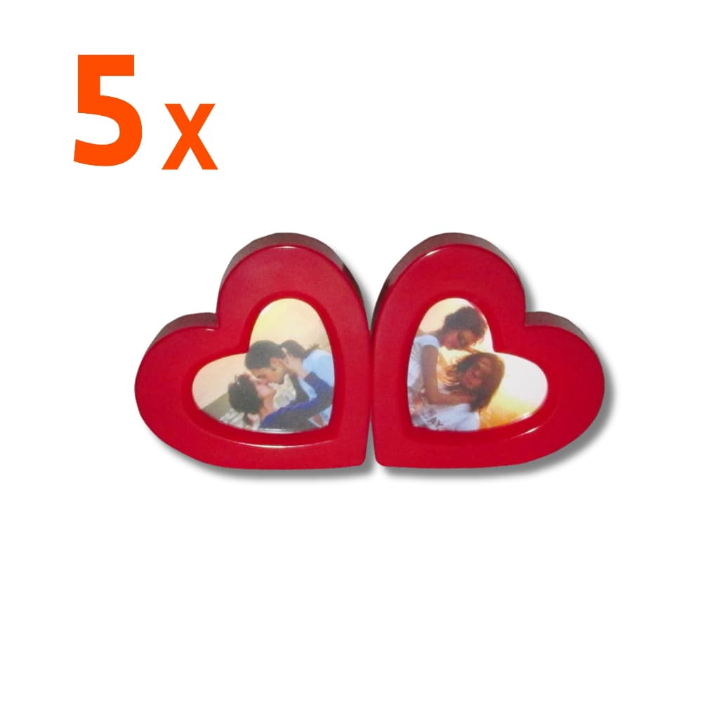 5 - Porta-retratos duplos coração