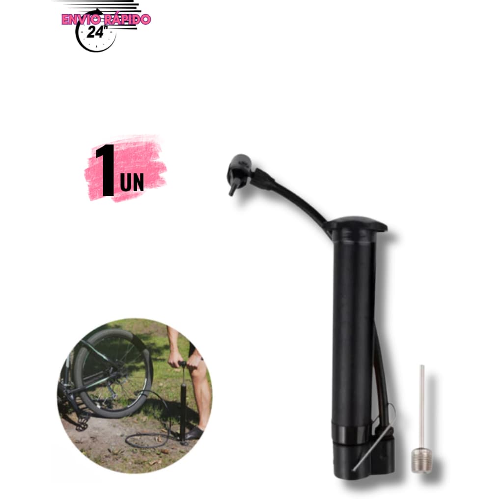 Bomba De Ar Manual Para Encher Pneu Bicicleta Bike Bola Com Suporte