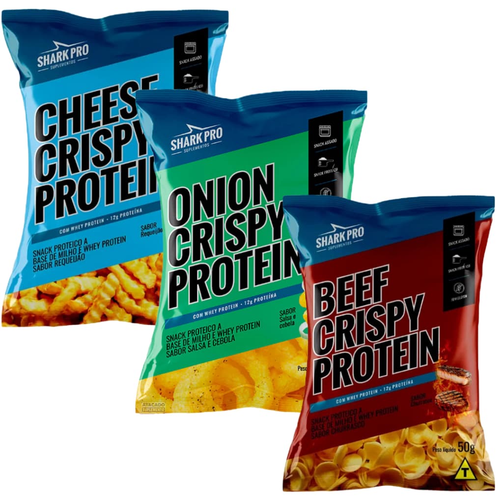 Kit 3 Salgadinho Proteico 50g Snack - Shark Pro