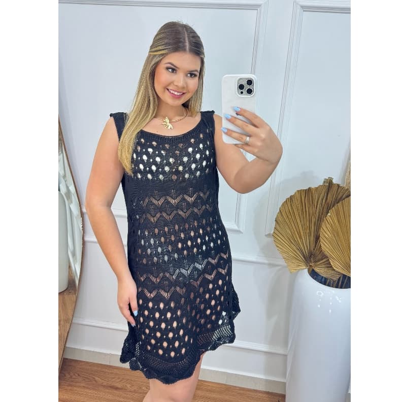 Saída De Praia Tricot Plus Size Liz Moda Verão Feminina Elegante Charmilly Tricot