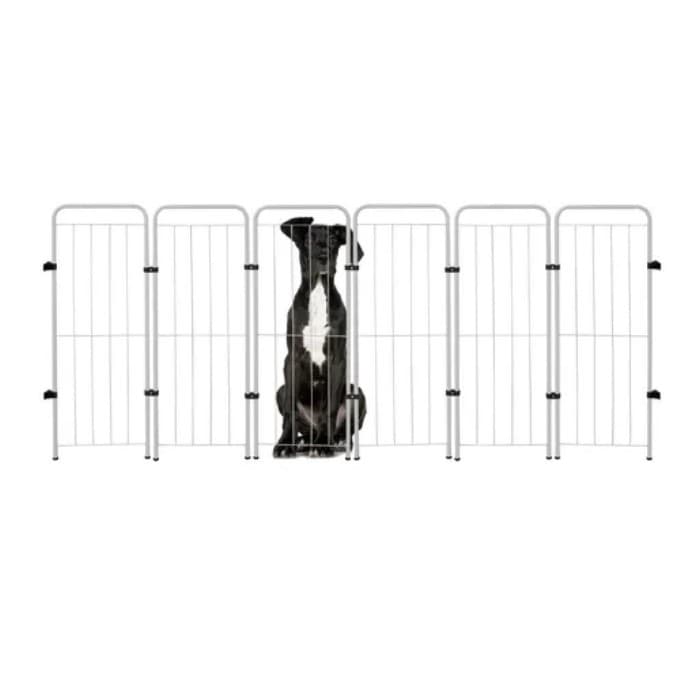 Cercado Pet Portátil Dobrável 6 Módulos 98cm Sem Portão Estilo Industrial