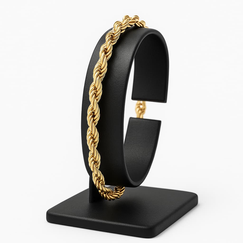 Pulseira Cordão Baiano 4mm Banhado a Ouro 18k – Luxo e Estilo Masculino/Feminino