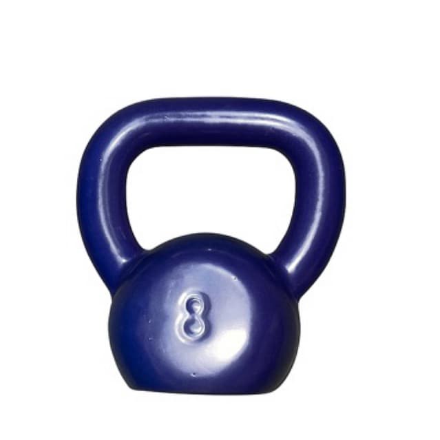 ketlebell emborrachado azul 8kg (1 unidade) kettlebell  treino crosfit musculação