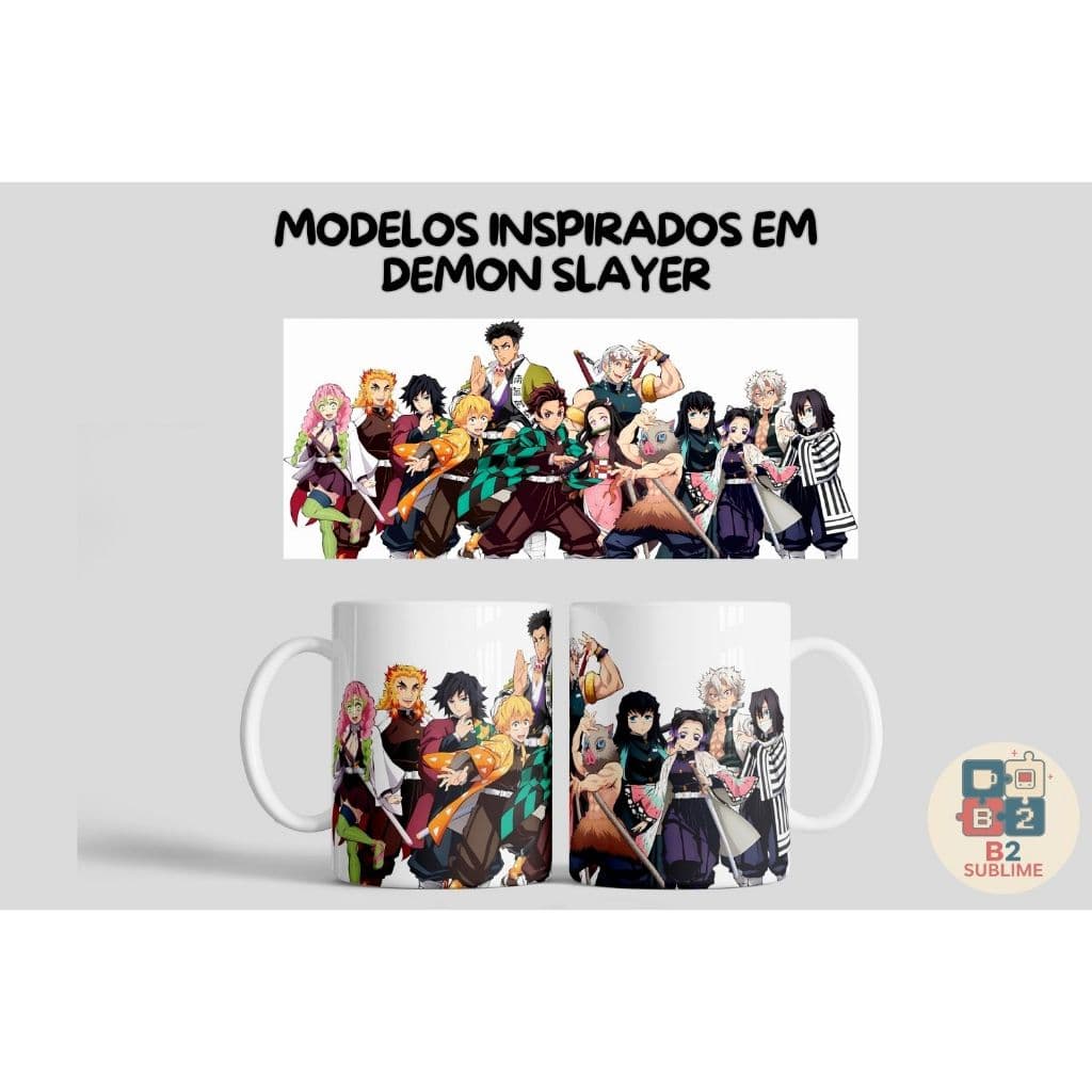 Caneca Demon Slayer 325ml – Kimetsu no Yaiba Nezuko, Tanjiro, Zenitsu, Inosuke | Presente Geek