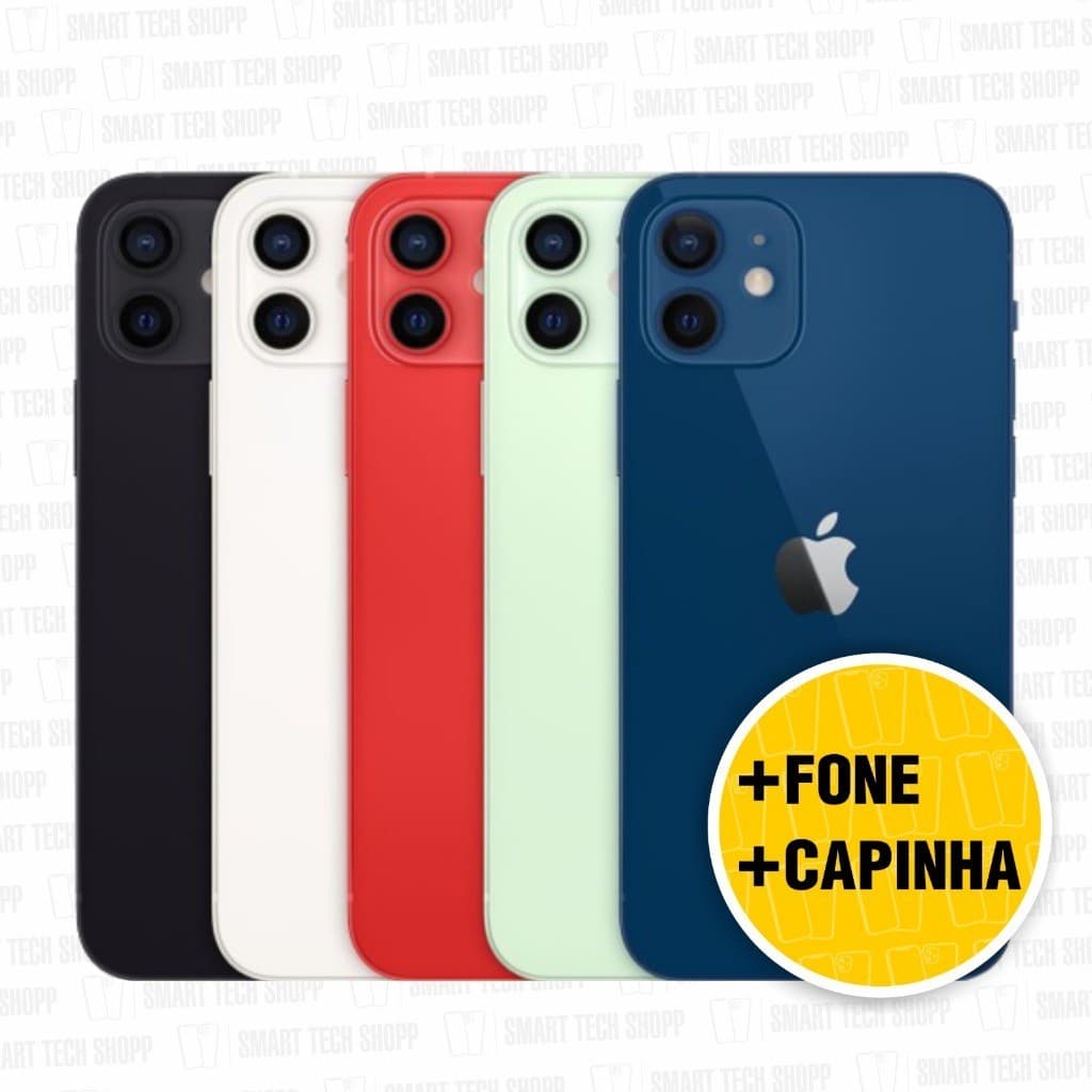 Fone sem fio + Celular IPhone 12 128Gb Original Com Garantia (VITRINE)