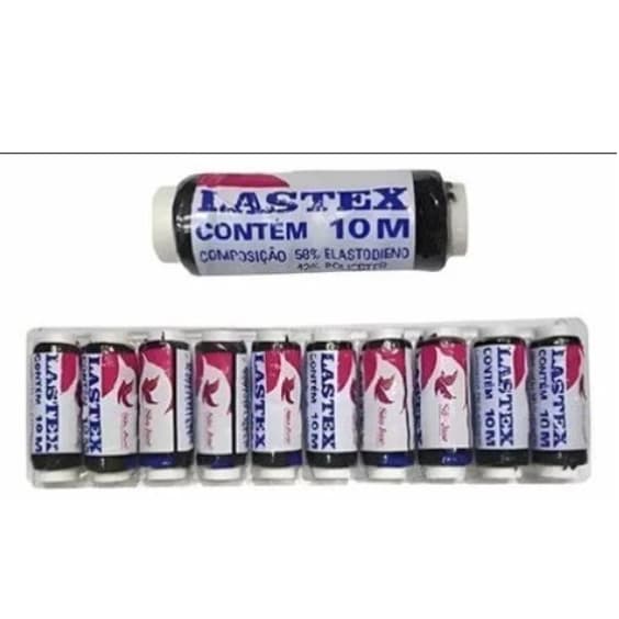 Lastex (10 MTS)-Pct C/10 Unidades Branco e Preto