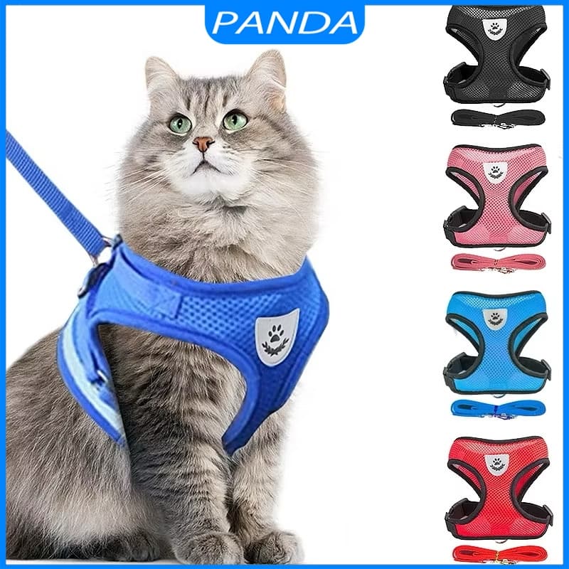 Kit Arnês De Malha PetComfort Pro 120Cm Alça De Peito Costas Respirável Cães Gatos Trela Reflexiva