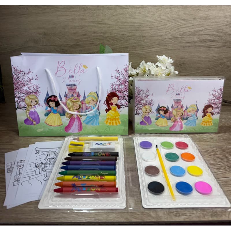 Estojo de pintura 30 peças com sacola personalizada (qualquer tema)