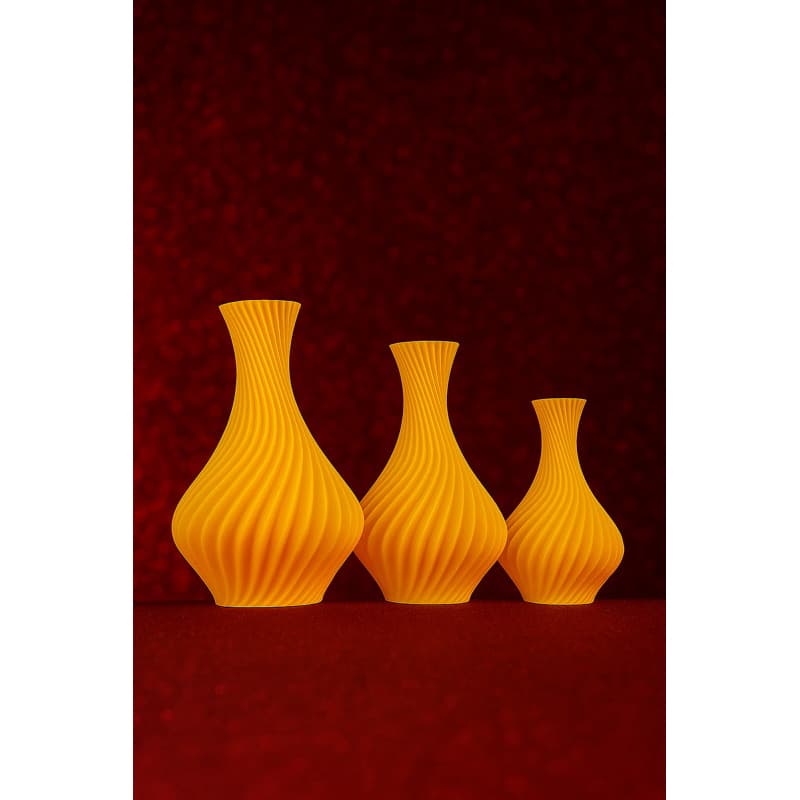Kit 3 Vasos Decorativos Espiral Moderno em PLA – Impressão 3D Elegante e Minimalista