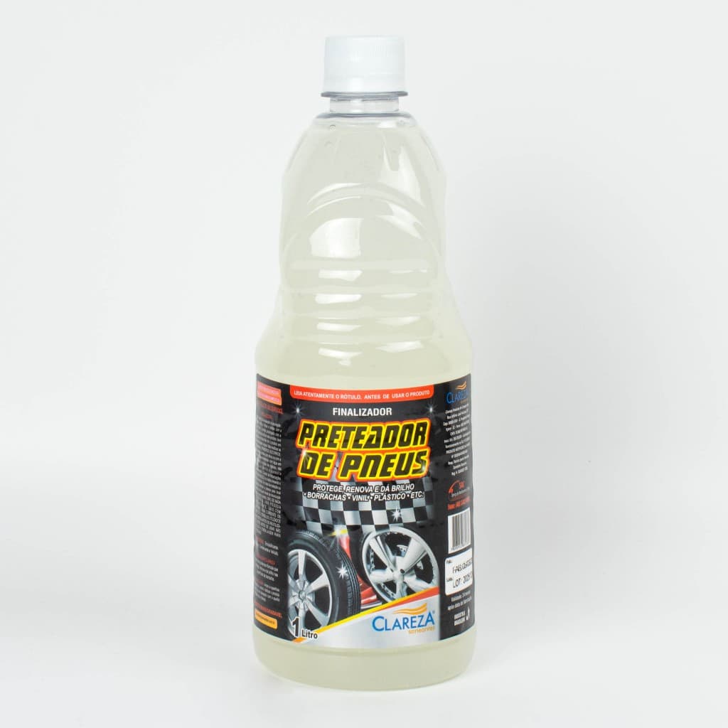 Pretinho p/ Pneu Clareza 500ml Renovador, Brilho Intenso e Proteção de Pneus, Borrachas e Plásticos