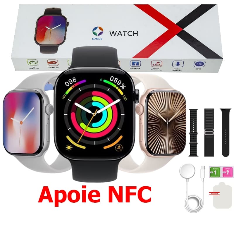 2025 Versão atualizada Smartwatch X10 à prova d'água IP67,Dinamica NFC,Super Amoled
