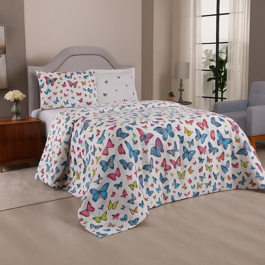 Cobre Leito Solteiro Piquet 1,60 x 2,50 Colcha 2 Peças Estampado / Liso Quarto