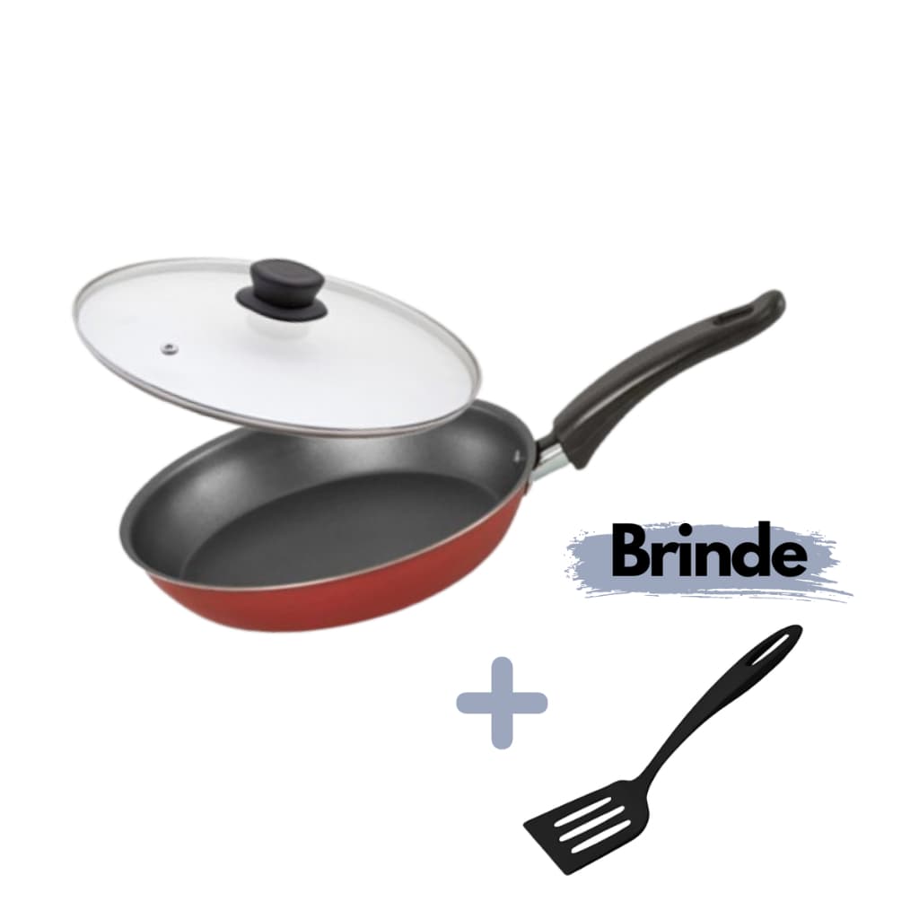 Frigideira 16cm Francesa Antiaderente Com Tampa de Vidro