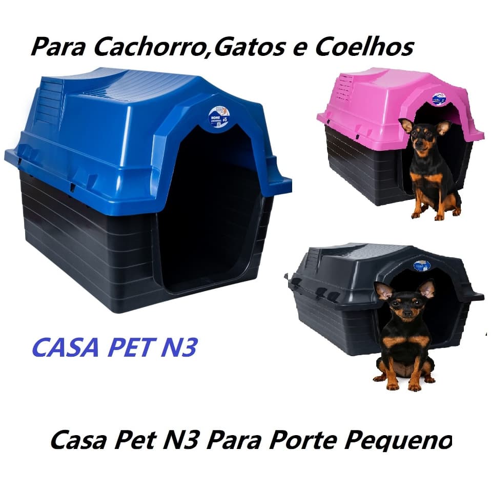 Casinha Pet N3 Para Cachorros de Pequeno Porte . Para Todos Animais Pequenos . Gatos e Coelhos ,Proteção Contra Raios UV
