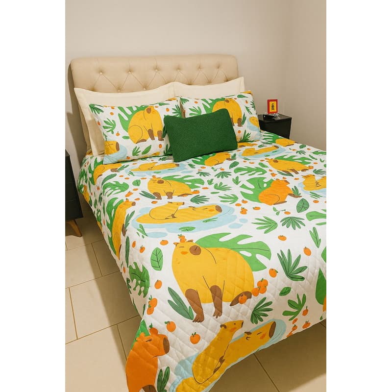 Edredon casal queen da capivara micropercal toque macio 400 fios