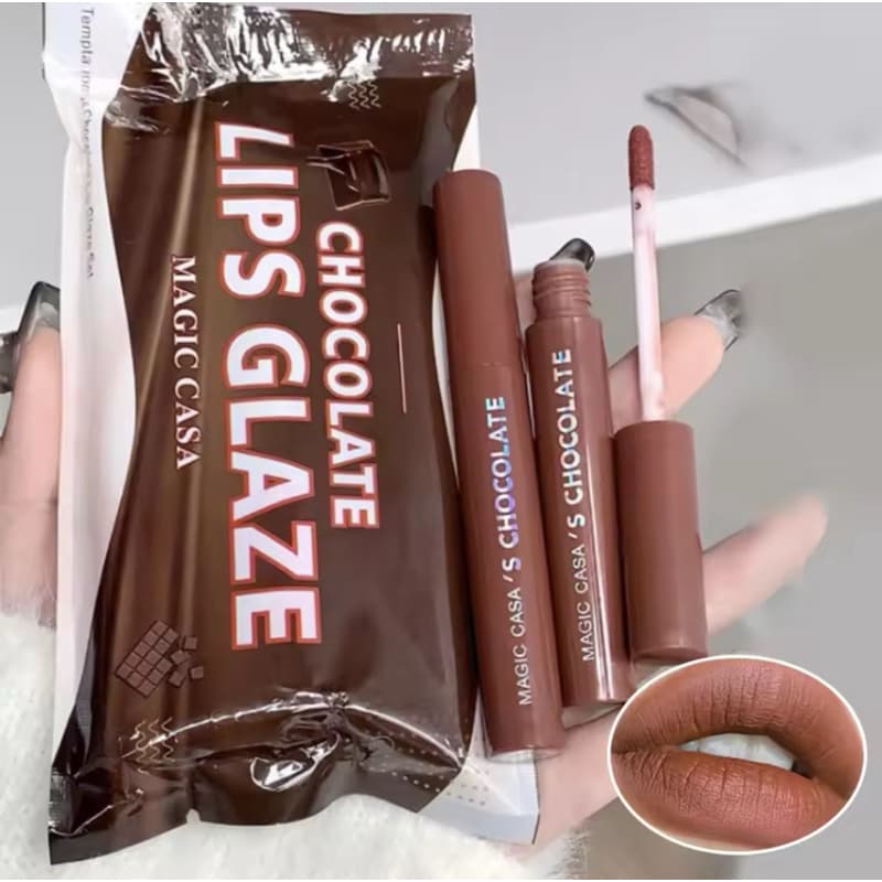 GLOSS LABIAL NUDE 5 CORES DIFERENTES CHOCOLATE KIT A PROVA DAGUA
