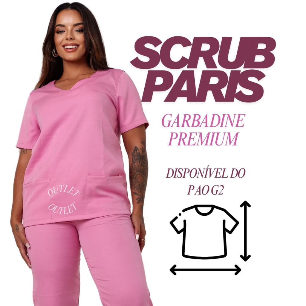 Pijama Hospitalar Cirúrgico GABARDINE, Scrub, Feminino e Uniforme Enfermagem Odontologia PLUS SIZE
