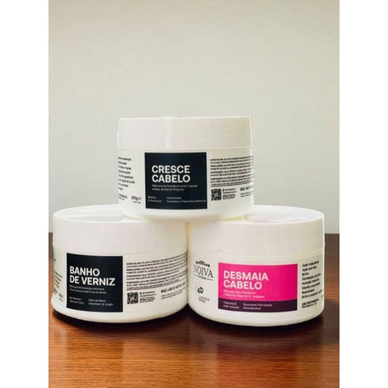 kit Cronograma Capilar Noiva Extreme ( Cresce Cabelo, Desmaia Cabelo e Banho de Verniz)