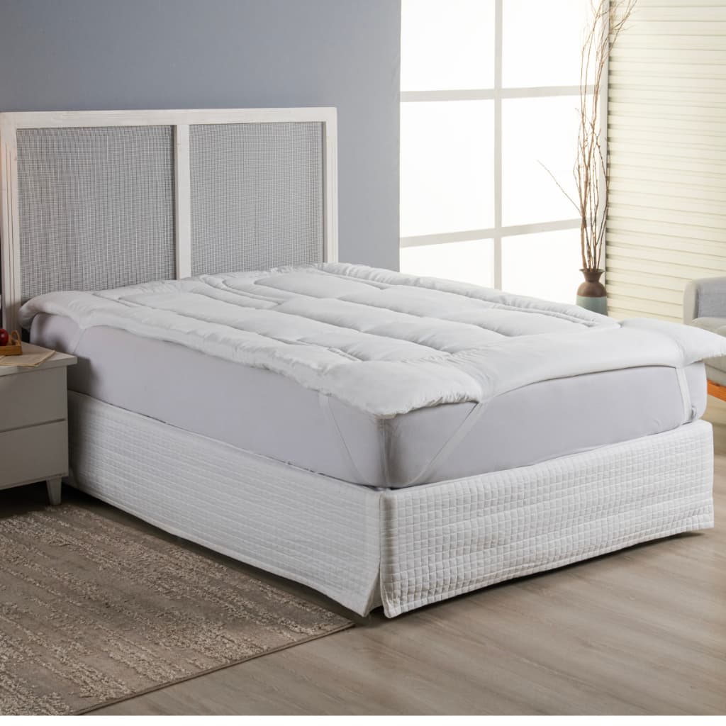 Pillow Top Solteiro 400 Fios Extra Macio Protetor de Colchão Branco