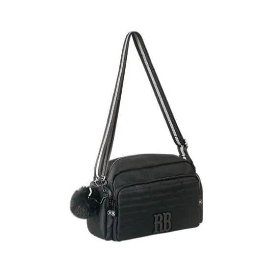 Bolsa Feminina Transversal Lurex M Menina Preta RB3179PT Rebecca Bonbon