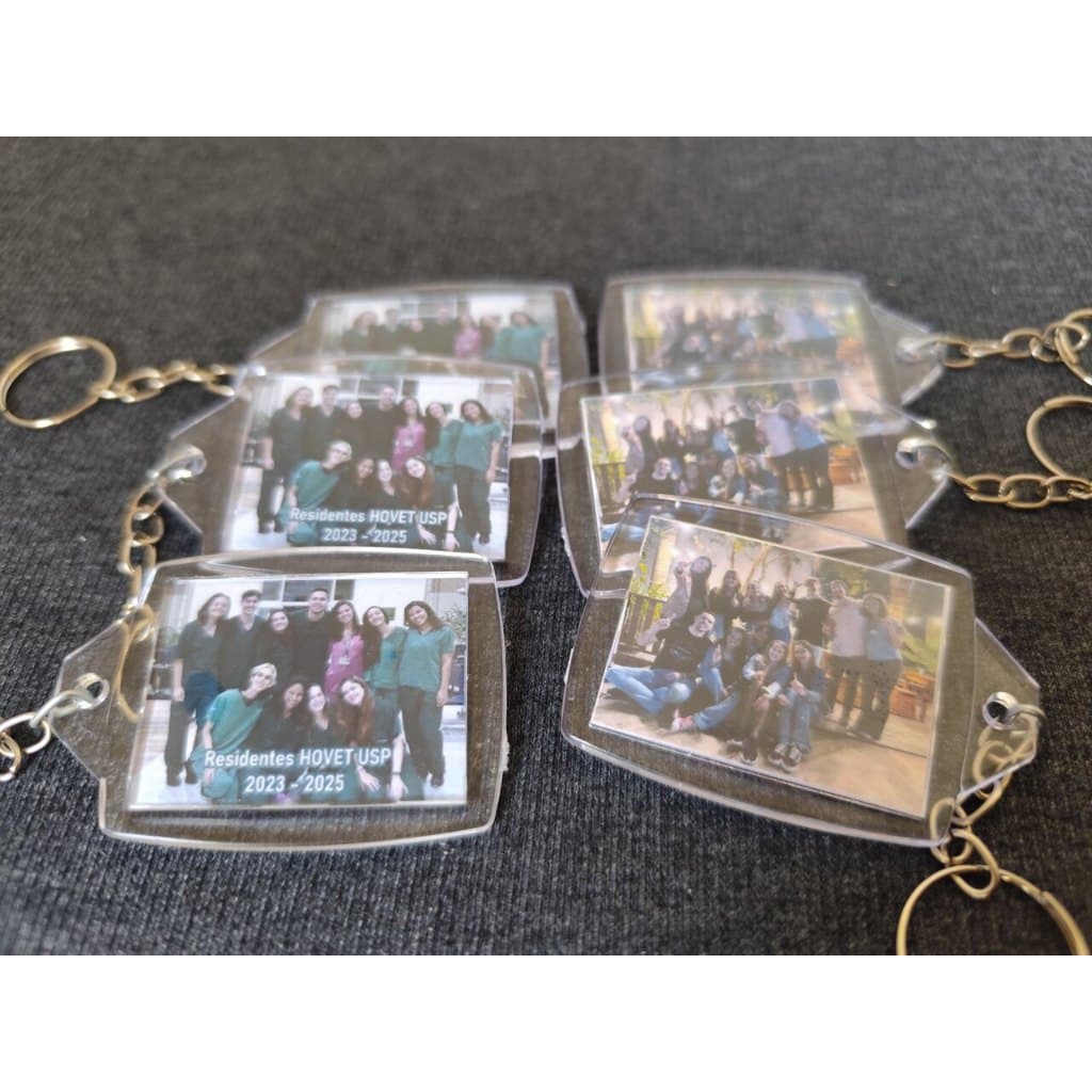 Kit 10 Chaveiros de Acrílico 3x4 Personalizado com Temas, fotos, nome, frase, qr code