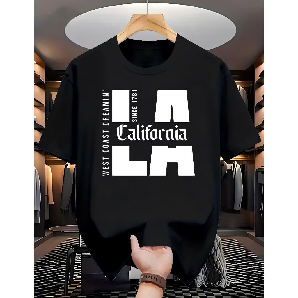 Camiseta Streetwear LA CALIFORNIA Unissex 100% Algodão Masculina Feminina Estampa Qualidade Premium