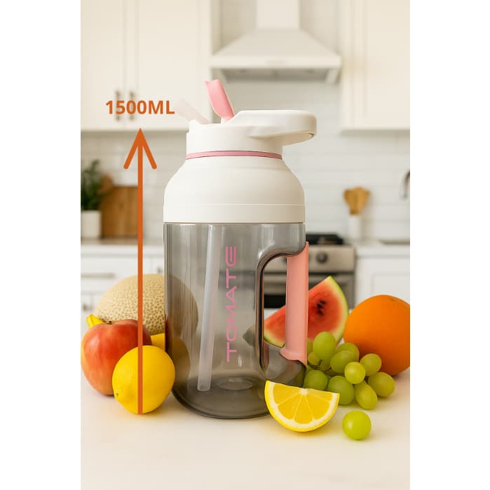 Garrafa Liquidificador de suco Grande 1500ml portátil 2 em 1 Recarregável Usb para Sucos Vitaminas Shakes e Smoothie