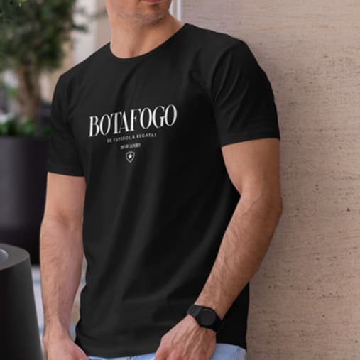 Camisa Botafogo Masculina Camiseta 100% Algodão Estampa Oficial do Glorioso de General Severiano
