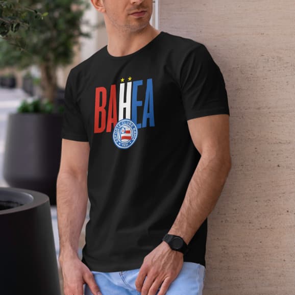 Camiseta Oficial Esporte Clube Bahia Tricolor Masculina Torcida Uniforme Futebol Time do Coração Bahea