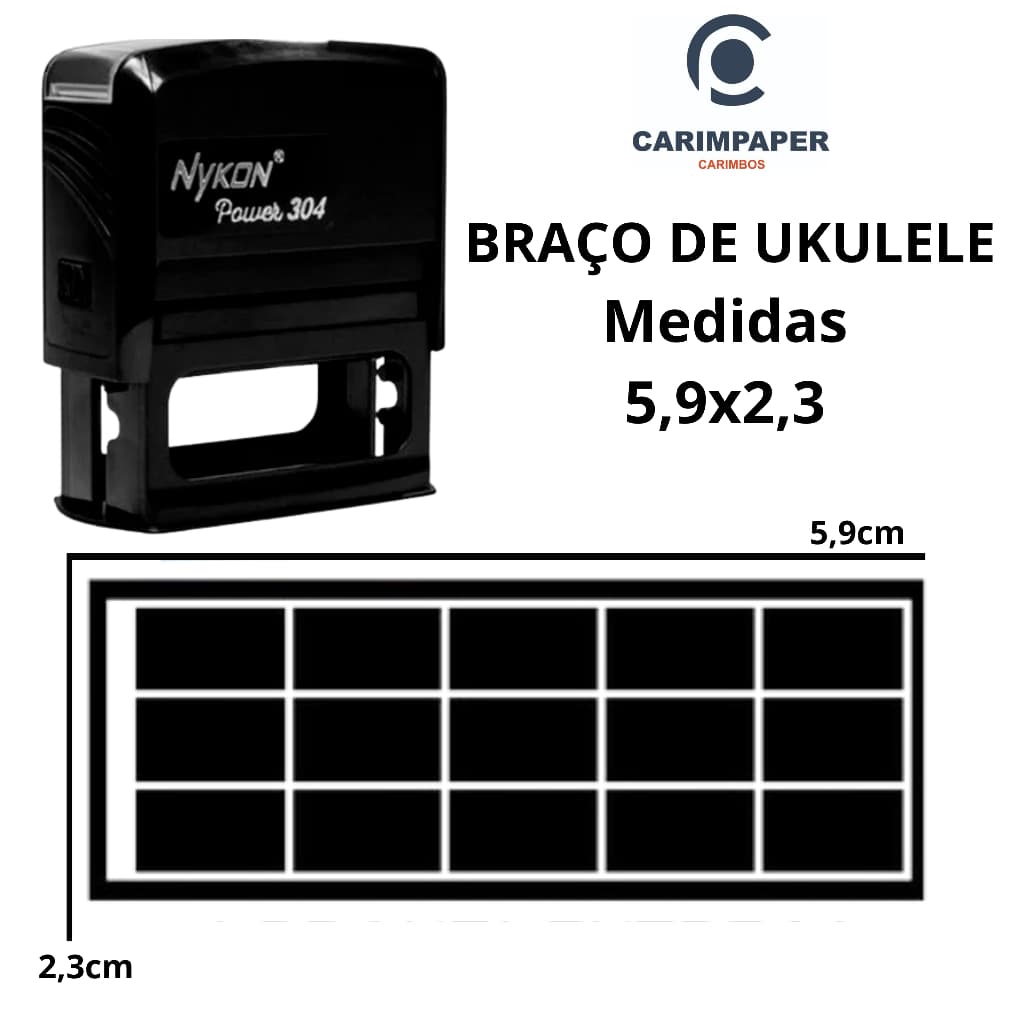Carimbo Automático - Braço Ukulele - Medida 47x18cm