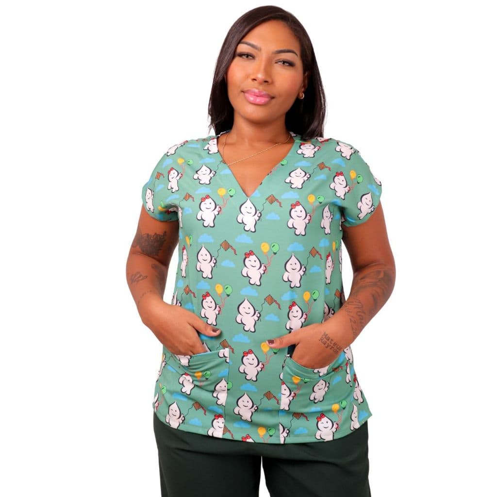 Scrub Conjunto Pijama Cirúrgico/Hospitalar (ZE GOTINHA 1 VERDE ref:024 )Conforto, Qualidade e Durabilidade