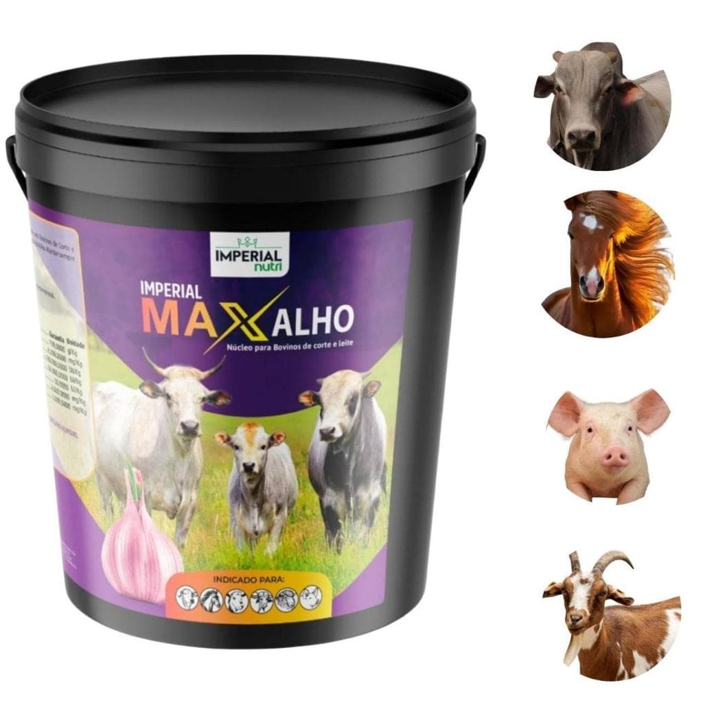 Alho Em Pó 1KG Max Alho Imperial Nutri Para Bovinos Sem Moscas.