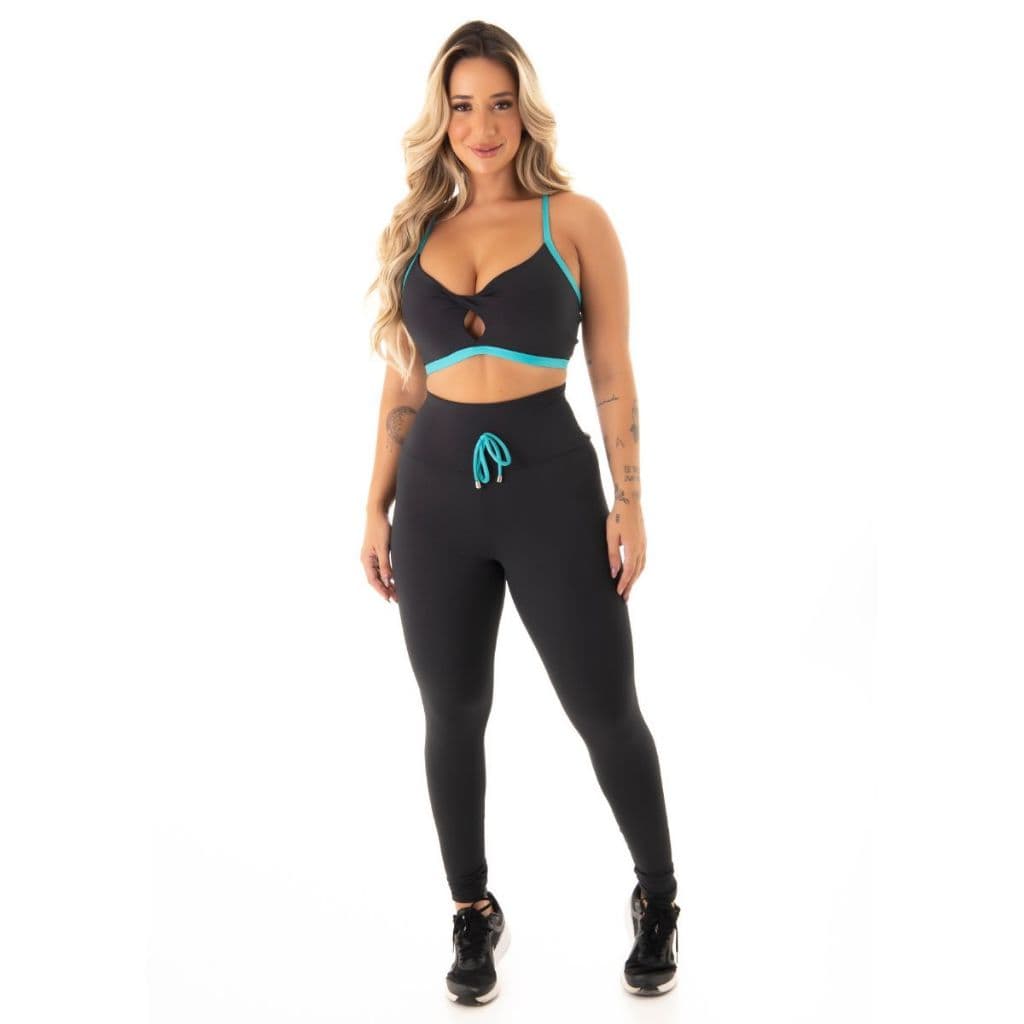 Conjunto Top+Calça Poliamida Esporte Roupas de Academia Feminina