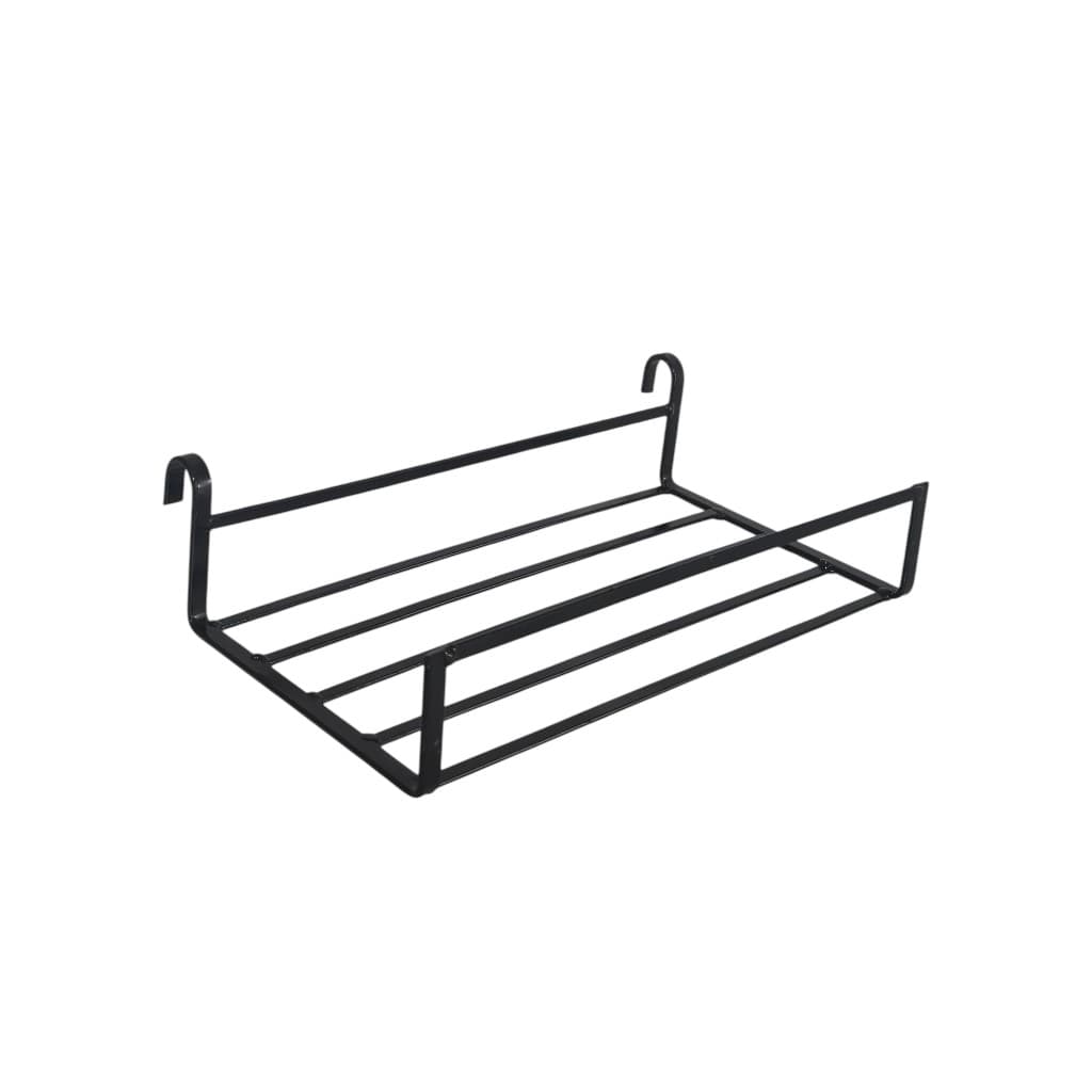kit 3 Suporte Para Floreira Jardim Grade Sacada Janela Muro Ferro Preto 40x20cm Decorativo