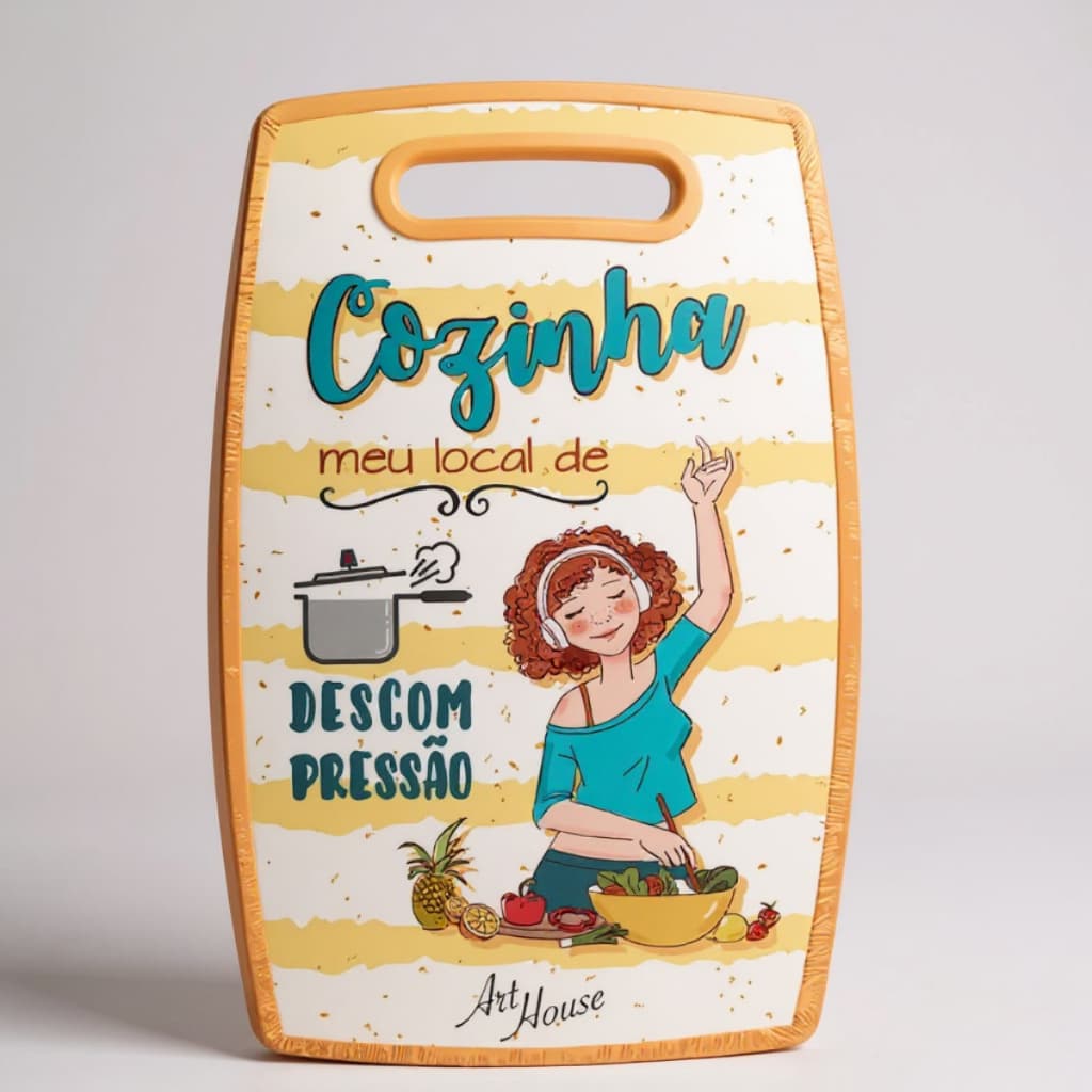 Tábua de Corte Resistente Decorada P/ Alimentos Carnes Cozinha