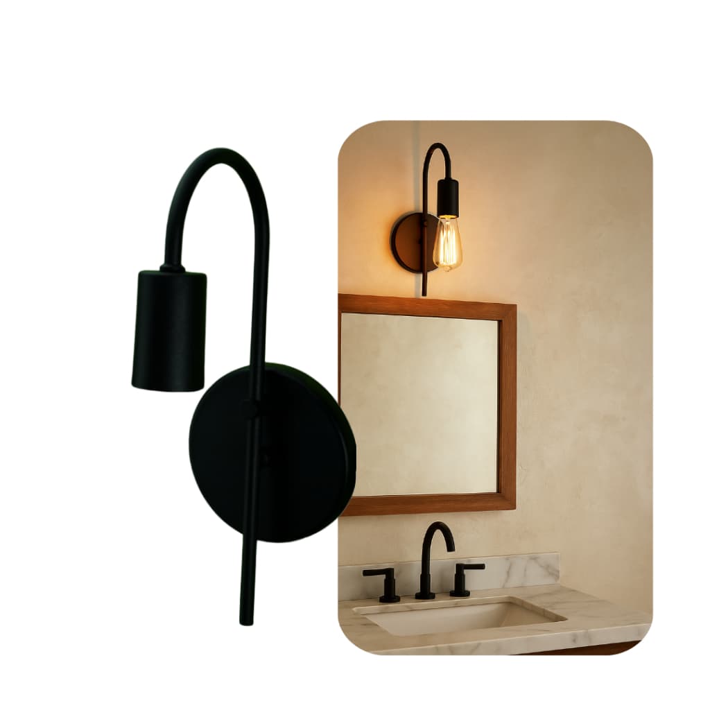 Arandela Retro Jota Industrial  Parede Tubo Bocal E27 Decor