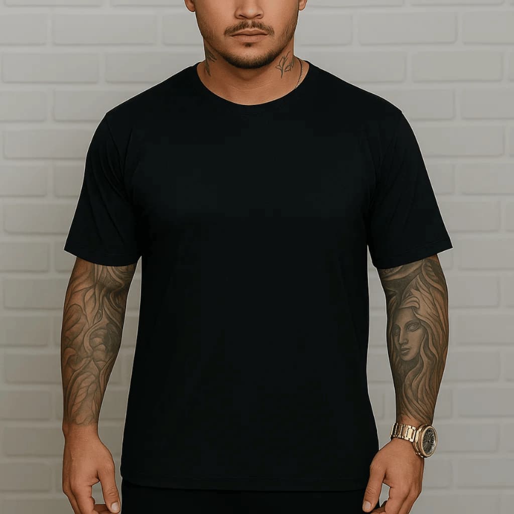 Camiseta Masculina Básica lisa Tecido Leve e Macio Ideal Para o Dia a Dia 100% Algodão