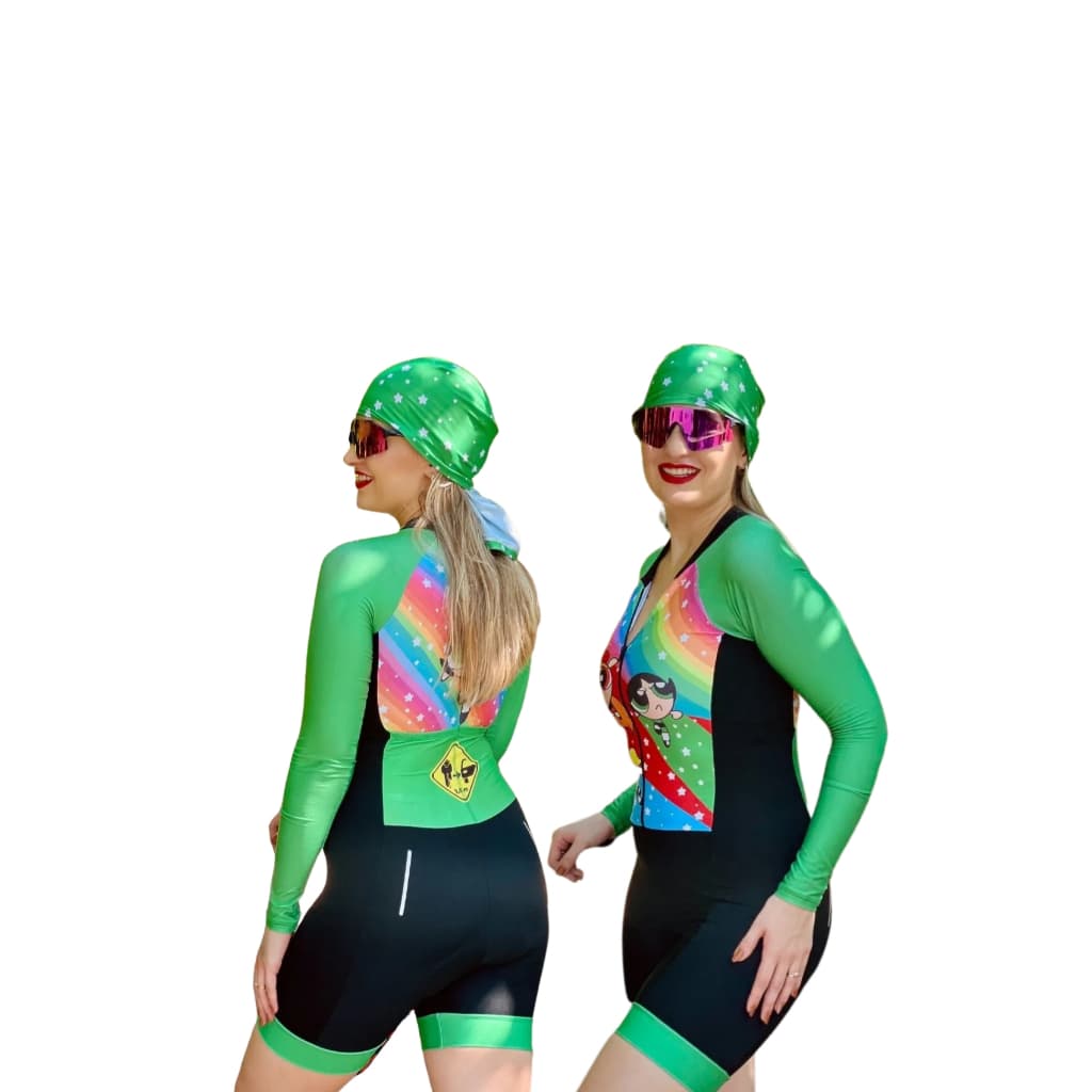 Macaquinho Ciclismo Feminino PP ao Plus Size Manga Longa  Docinho MSP