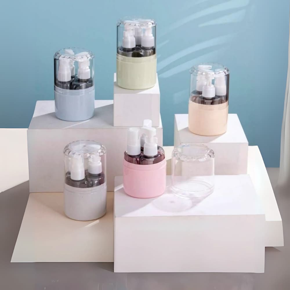 Kit 3 Frascos Spray Reutilizáveis Portátil Transparente 50ml 100ml Viagem Academia Bolsa Cosméticos